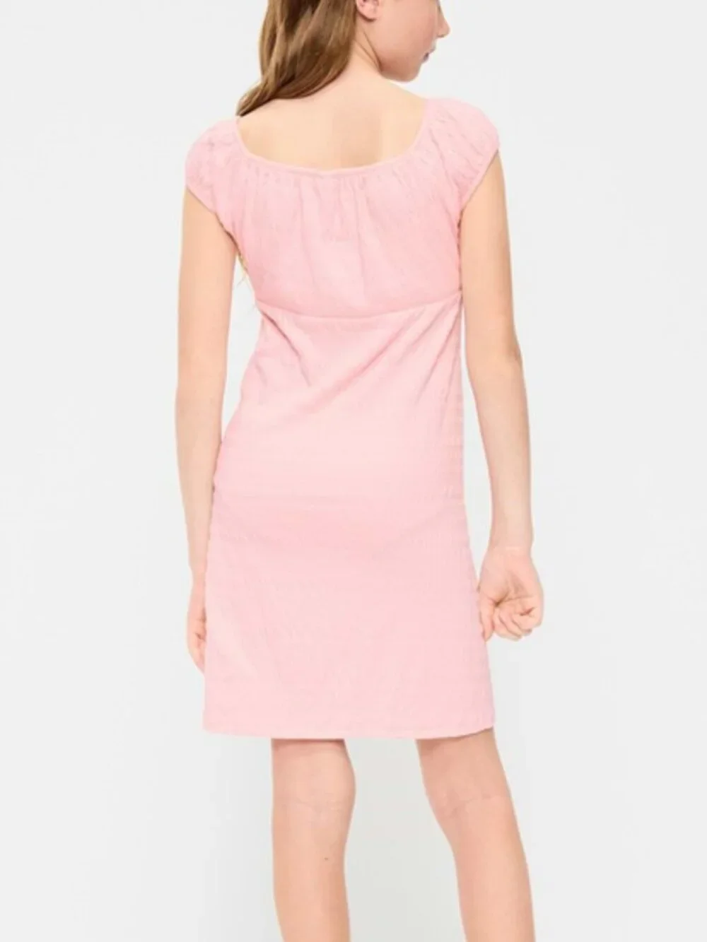 Smocked Jersey Henley Dress for Girls by Old Navy Pink Size (S)6-7 New with Tags